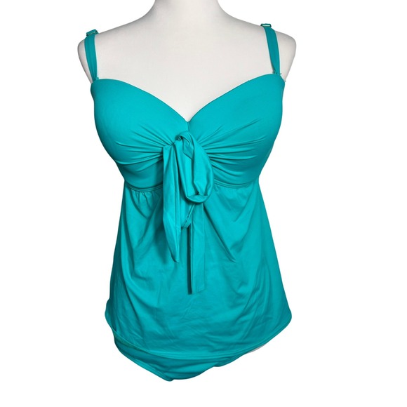 COCO REEF NWT Teal 2 Piece Tankini Swimsuit 36DD/38DD Top Underwire Large Bottom - Picture 1 of 10
